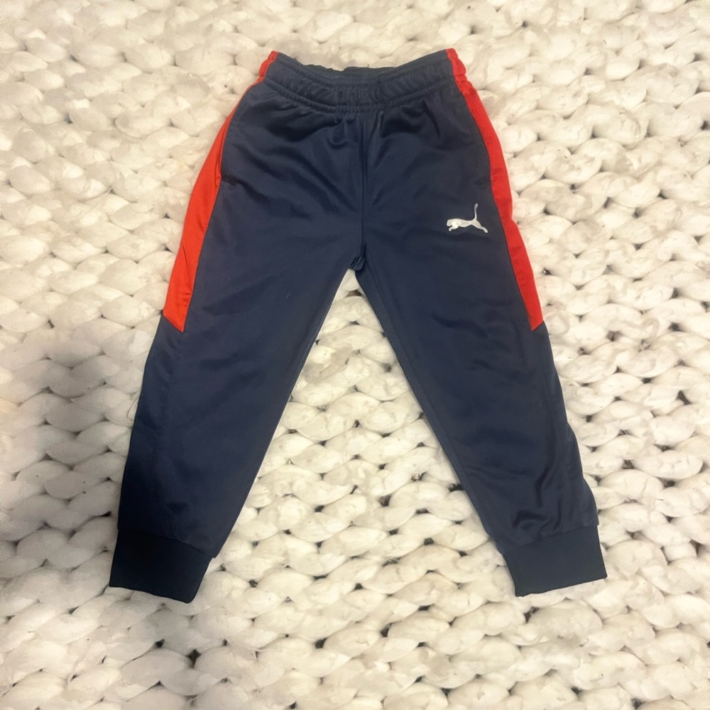 Puma Kids Dark Blue and Red Joggers